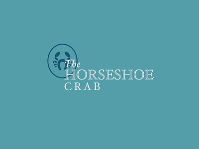 The Horseshoe Crab brand crab crest engravers hoefler logo seal teal type