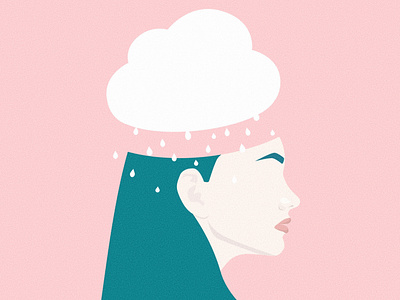mood swing cloud girl illustration illustrator mood swing pixelmator rain vector