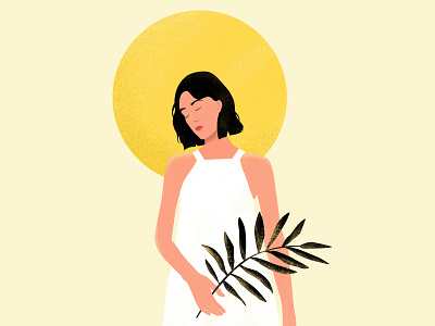 girl & sun design girl girl character graphic design illustration pixelmator sun vector