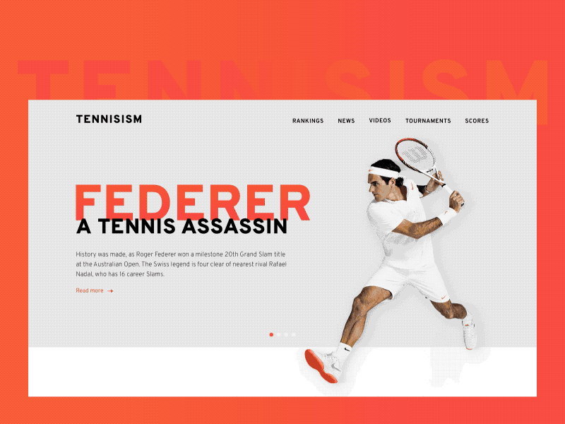 Debut - Tennisism Landing Page design ho chi minh interactive labs landing page news product san francisco tennis ui ux vietnam web