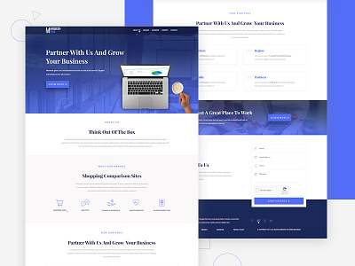 Marquise Media businesslandingpage connect godigital gradients icons landing design mockup onepage partnergrow typo ui uiux design uxdesign webdesign