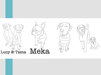 Pet line art illustrations