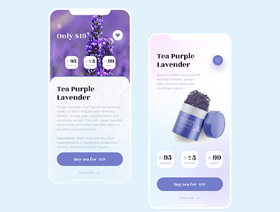 Lavenda Tea App app colorful cook eat mobile ui