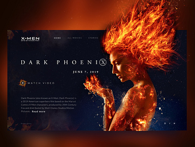 Dark Phoenix Design concept dark design design super hero ui ux web website xman
