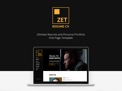 ZET - One Page Resume/Personal Portfolio WordPress Theme