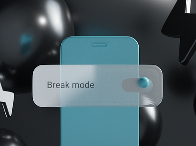 Break mode: ON 3d 3d art abstract blender blender3d holiday iphone model modeling notification notifications shape sphere switch