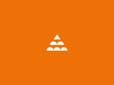 Roof logo brand flat logo orange roof shingles simple