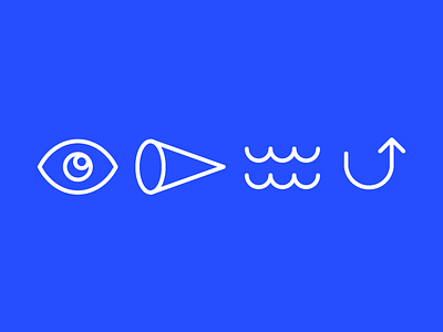 Icon logo blue cone eye icon line logo minimal pictogram sea u