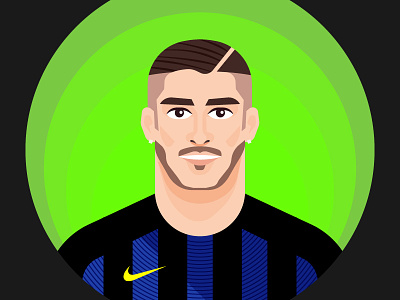 Footballer V2 avatar character digital face football illustration player soccer vector