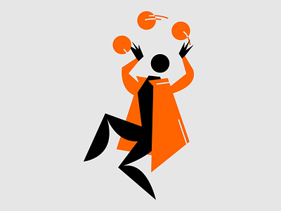 Juggler balls character coat figure illustration juggler man orange