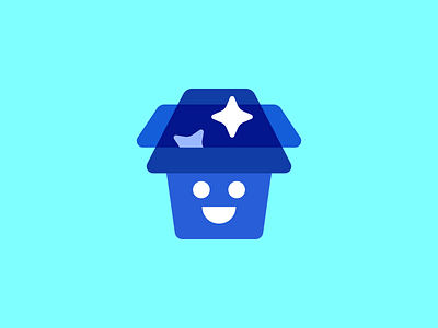 Gift app logo app blue box character design gift inspiration logo present star ui ux