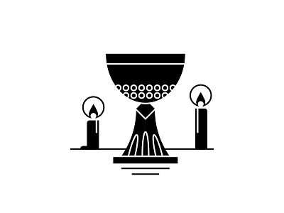 Holy Grail black candle church flat halloween holy illustration inktober saint vectober white