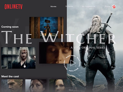 The Witcher Landing after effects animation effect inspiration landing netlix principle series streaming transition tv ui ui design video witcher