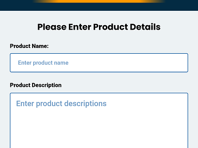 Simple product data upload form