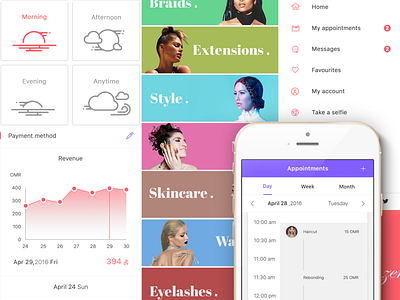 Beauty app ui/ux