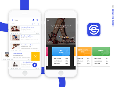 Social App android application cards clean design illustration interface ios minimal shot ui ux