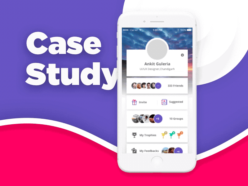 Events App Case Study cards case study clean color events gif hangout shot ui ux