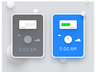 Alarm on/off day design morning night snooze ui