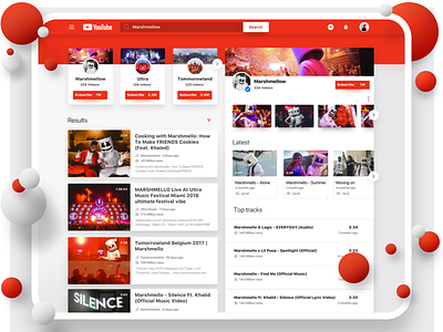 Youtube Search Results Ui concept grid music redesigned result search typo videos website youtube