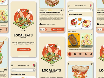 Local Food App app beginner design illustration ui user experience user interface ux