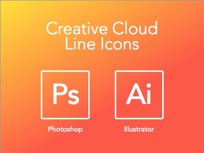 Adobe Creative Cloud Line Icons adobe graphic icons sketch symbol ui