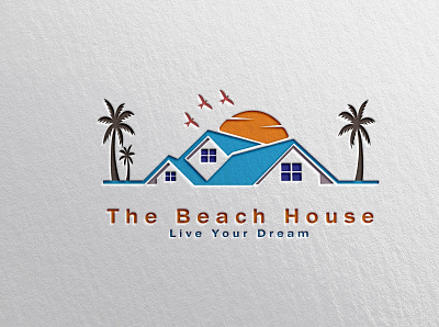 The Beach House 🏡 Logo Design ✓ 3d animation branding graphic design logo logo design motion graphics real estate ui