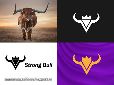 Original Creative Strong 💪 Bull Logo Design 🔥