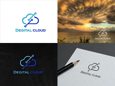Digital Cloud 🌥 Logo Design 2023 🔥 3d animation branding graphic design logo logo design motion graphics real estate ui