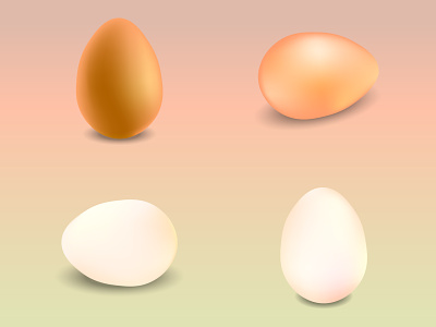 Natural eggs, white and beige