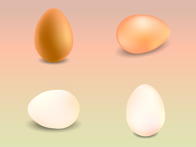 Natural eggs, white and beige