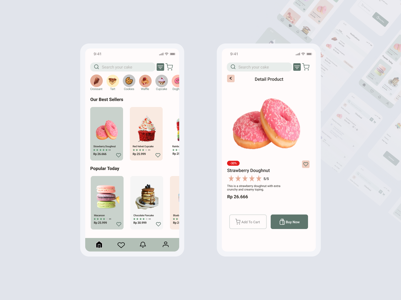 Mobile App Online Cake Shop by Priyamitha Ayu Safitri on Dribbble