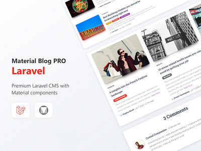 Material Blog PRO Laravel blog blog template ui