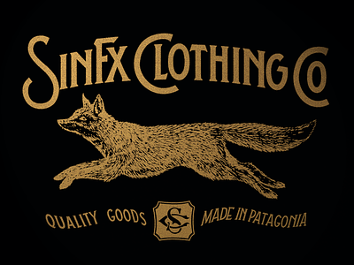 Roger Fox clothing fox illustration lettering monogram tag