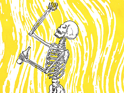 Huesitos for Osa bones illustration psychedelic rad skeleton