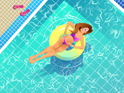 Summer is near! character debut dribbble girl hello illustration summer thanks vector