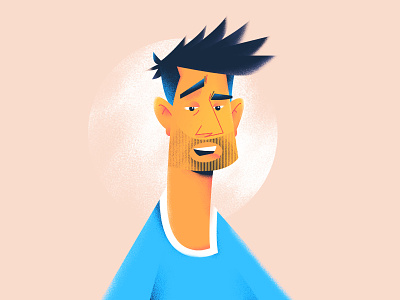 Surprised Man brush character design flat illustration man noise photoshop portrait surprised vector