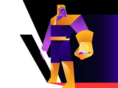 👾 Thanos End Game 💥 2019 avengers character design endgame flat gauntlet gem illustration infinity karnografff marvel movie superhero thanos vector