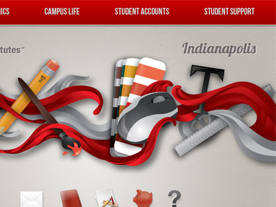 Ai Indianapolis Student Portal Concept web art institute graphic college website portal html css student