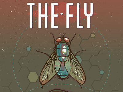 The Fly Movie Poster color fly illustration movie poster texture vector
