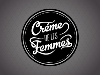 Creme Logo V2 burlesque fishnet logo seal typography