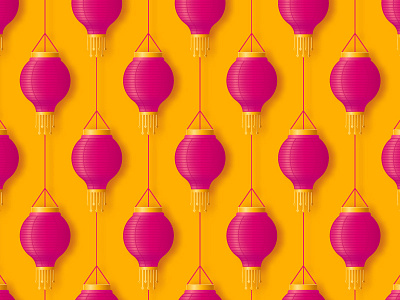 Pattern with pink hanging paper lantern chinese diwali festival holiday indian lantern new year paper pattern pink texture