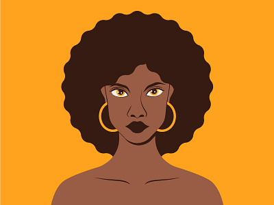 Just beautiful girl afro beautiful character girl illustration vector yellow