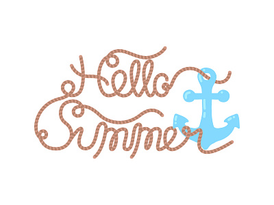 Hello Summer anchor calligraphy hello lettering node rope summer