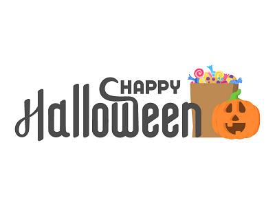 Happy Halloween candies halloween happy jack lettering pumpkin