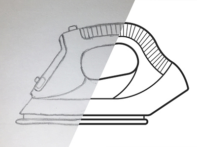 Draw iron in the vector comparison draw icon iron line pencil vector