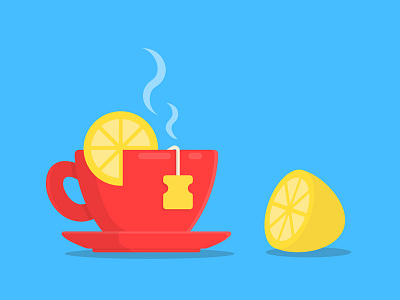 Morning tea breakfast cup lemon morning red tag tea