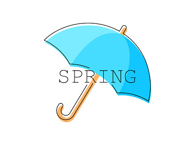 Spring has come icon rain season spring umbrella vector