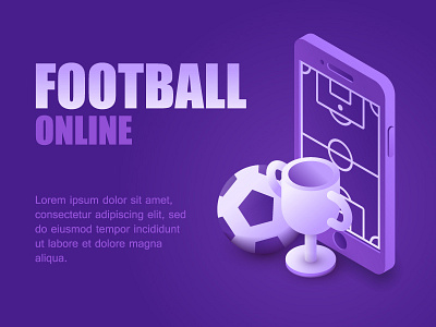 Football online ball cup design football isometric online phone smartphone soccer sport