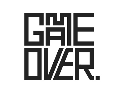 Game over . game over phrase play print text