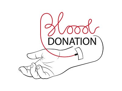 Blood Donation blood donation hand illustration lettering line logo medicine outline vector